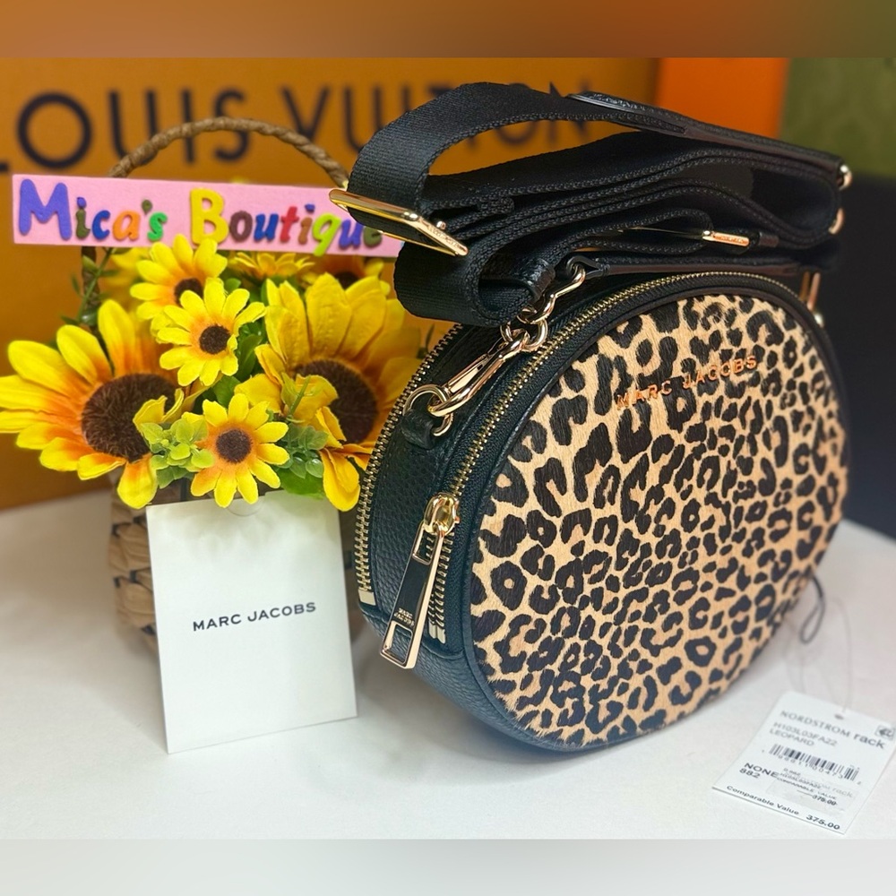 🆕MARC🍀JACOBS Leopard COW Leather With fur Crossbody Bag 💯Authentic🔥